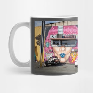 Pink Haired Woman Graffiti Mug